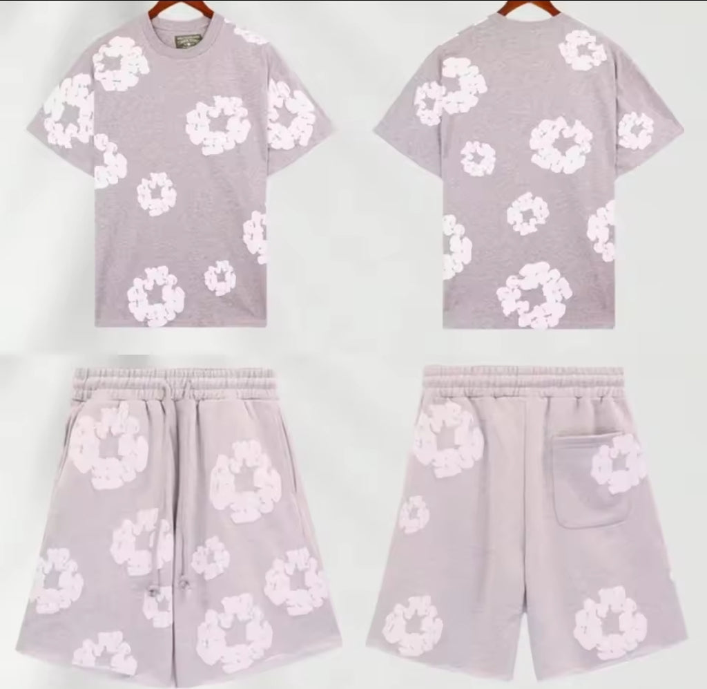 D.T Summer Streetwear Set – Short-Sleeve Shirt & Shorts (Unisex)