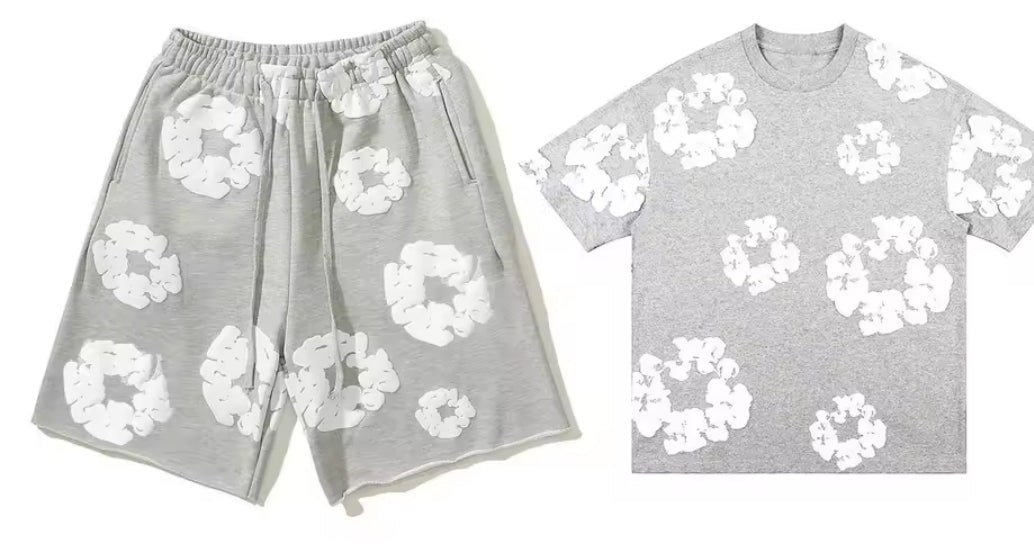 D.T Summer Streetwear Set – Short-Sleeve Shirt & Shorts (Unisex)