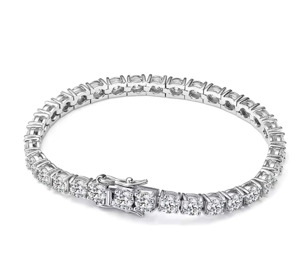 KNOBSPIN D VVS1 Moissanite Tennis Braclet Original s925 Sterling Silver Plated 18k White Gold With GRA Bracelets For Woman And Men