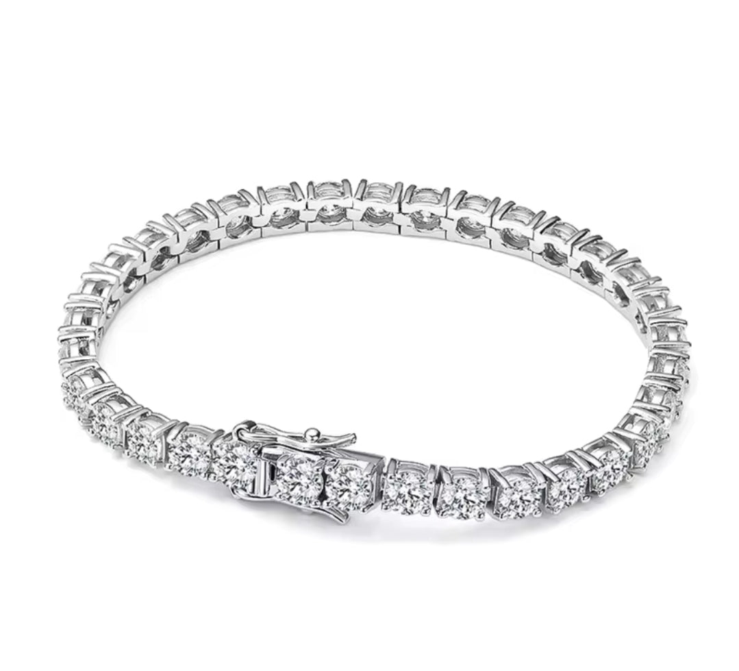 KNOBSPIN D VVS1 Moissanite Tennis Braclet Original s925 Sterling Silver Plated 18k White Gold With GRA Bracelets For Woman And Men