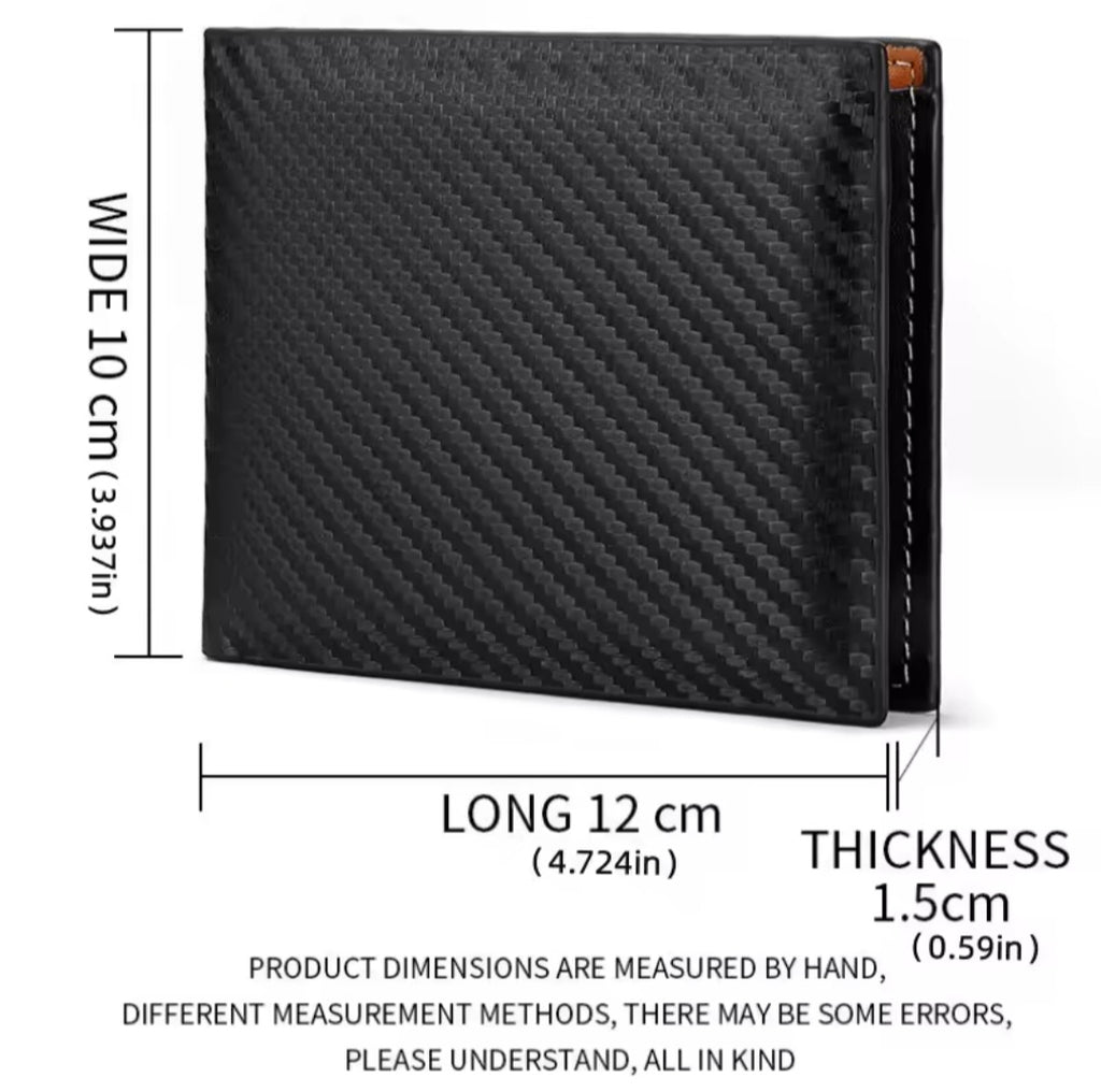 New Carbon Fiber Short Wallet Men's Card Bag Integrated Zipper Change Bag Holder