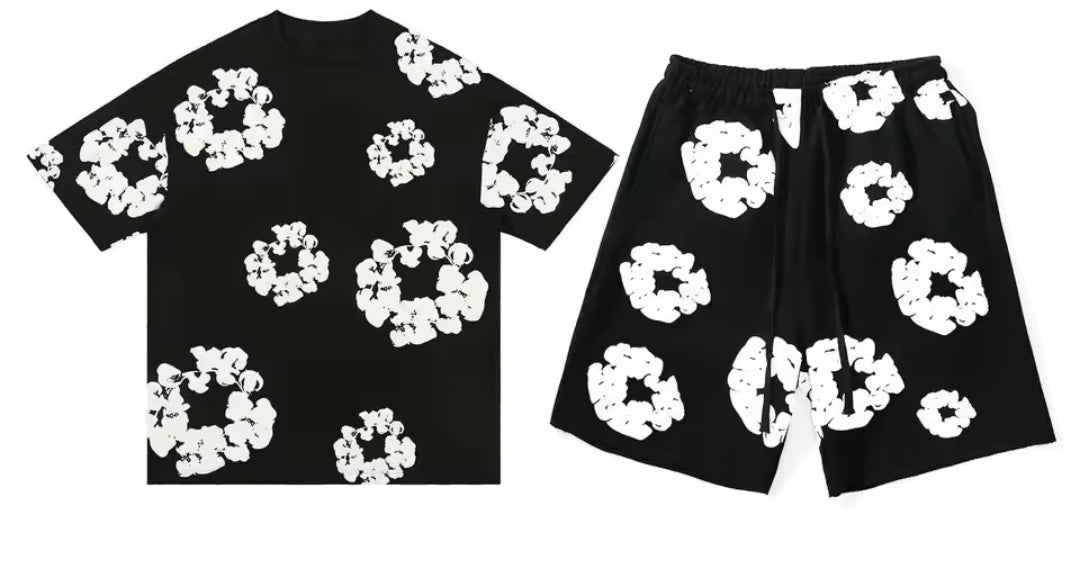 D.T Summer Streetwear Set – Short-Sleeve Shirt & Shorts (Unisex)