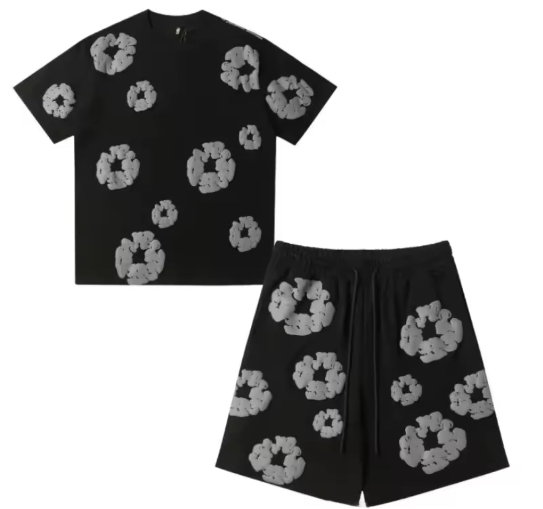 D.T Summer Streetwear Set – Short-Sleeve Shirt & Shorts (Unisex)