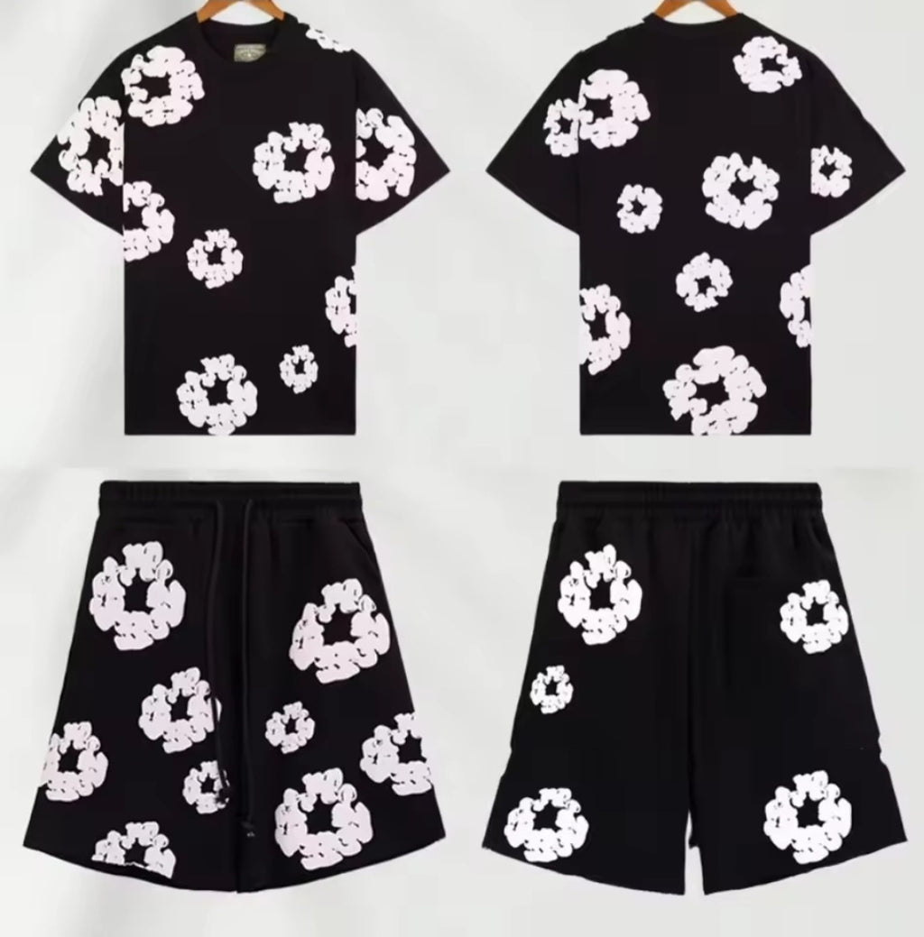 D.T Summer Streetwear Set – Short-Sleeve Shirt & Shorts (Unisex)