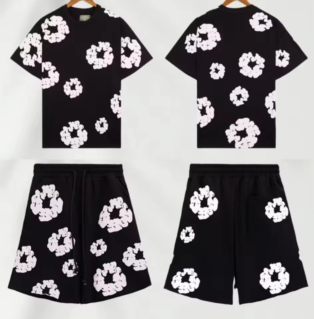 D.T Summer Streetwear Set – Short-Sleeve Shirt & Shorts (Unisex)