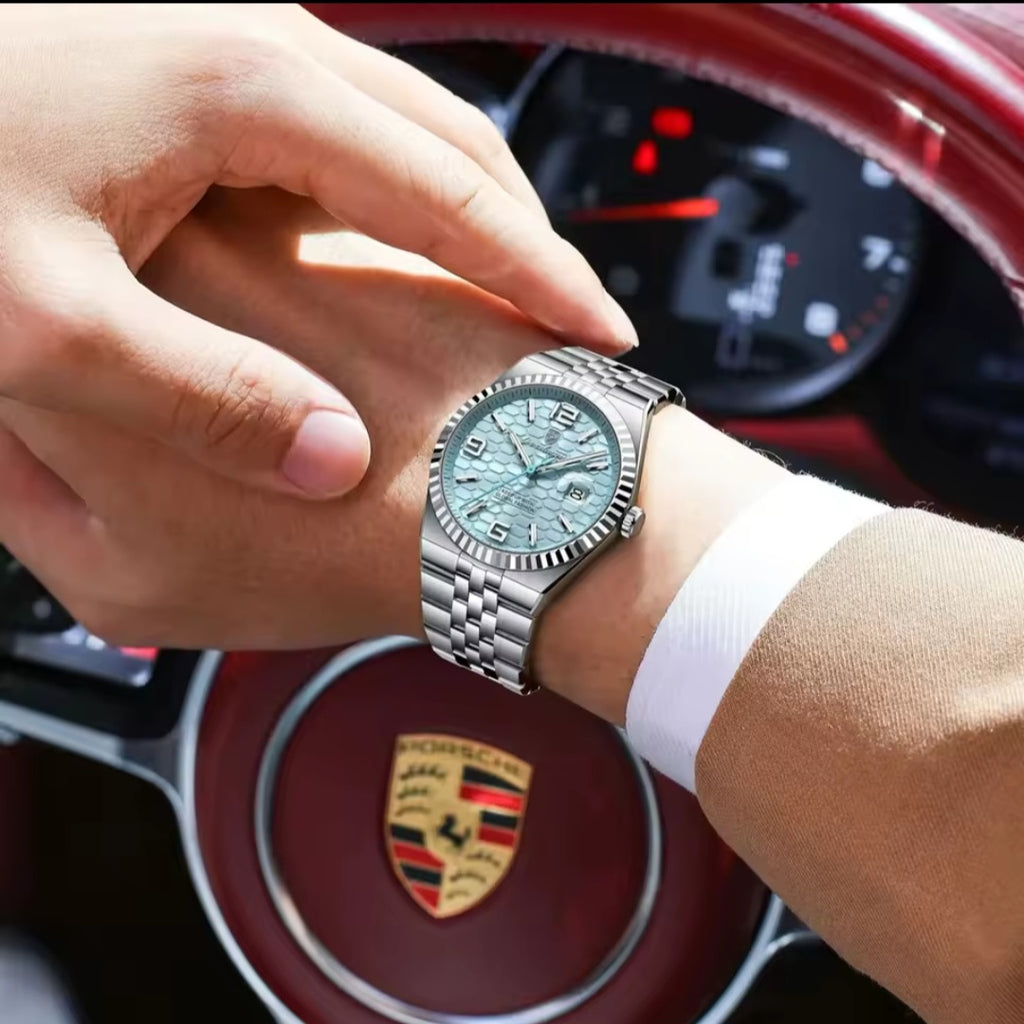 POEDAGAR High Quality Original Men Clock Waterproof Luminos Date Luxury Man Watch Stainless Steel Qaurtz Men's Watches+Box