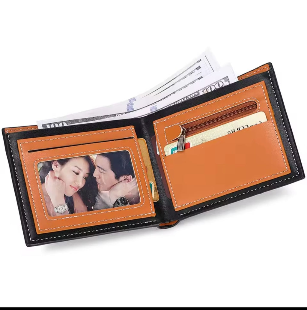 New Carbon Fiber Short Wallet Men's Card Bag Integrated Zipper Change Bag Holder